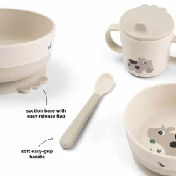 New Done by Deer Foodie coffret premier repas ventouse Tiny farm Sable