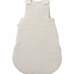 Gigoteuse ouatinée en gaze de coton beige rayé galet (6-18 mois)|BB & Co New