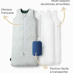 Hot Les petites billes Gigoteuse réversible 4 saisons verte écureuils 0-6 mois