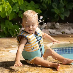 Gilet de natation Baleine jaune-blanc (4-6 ans)|Swim Essentials Outlet