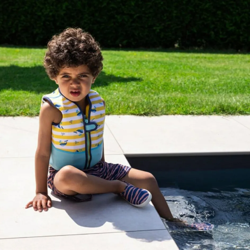 Gilet de natation Baleine jaune-blanc (4-6 ans)|Swim Essentials Outlet