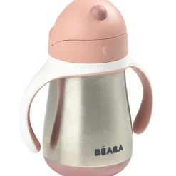 Sale Béaba Gourde à paille en inox Old pink (250 ml)