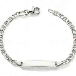 Discount Baby bijoux Gourmette maille marine plaque rectangulaire 12-14,5 cm (argent)