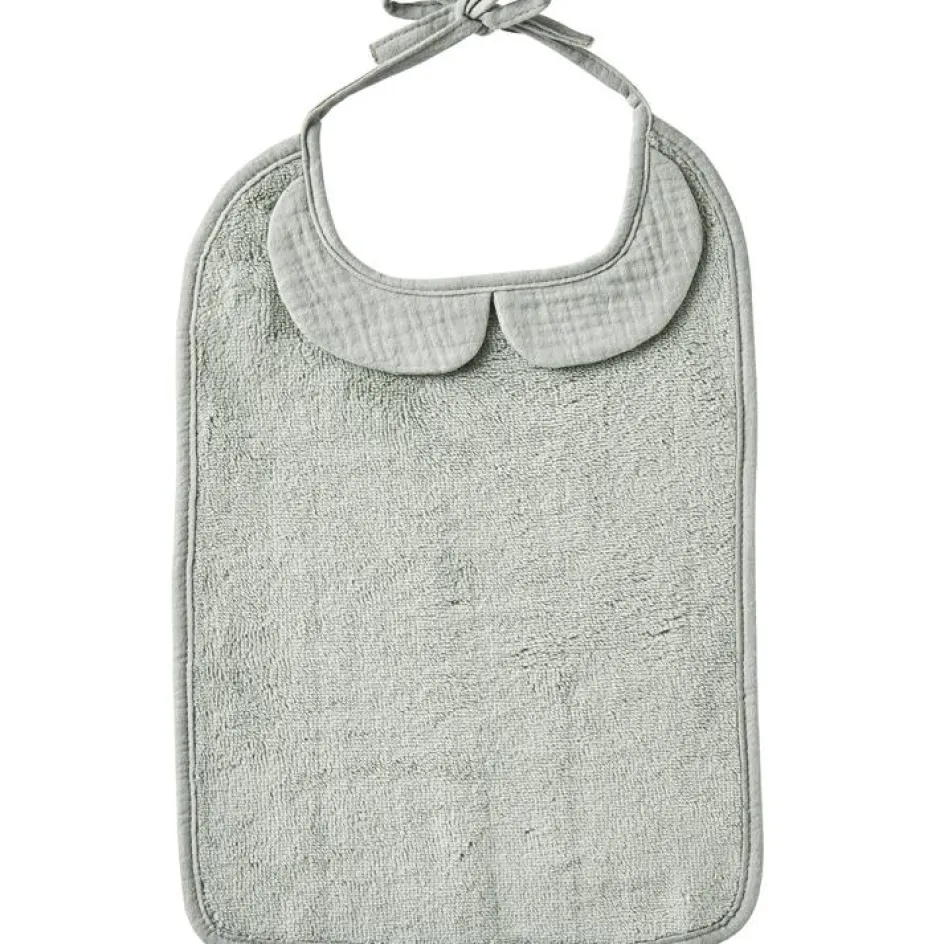 Best BB & Co Grand bavoir Soft bambou et gaze de coton vert de gris