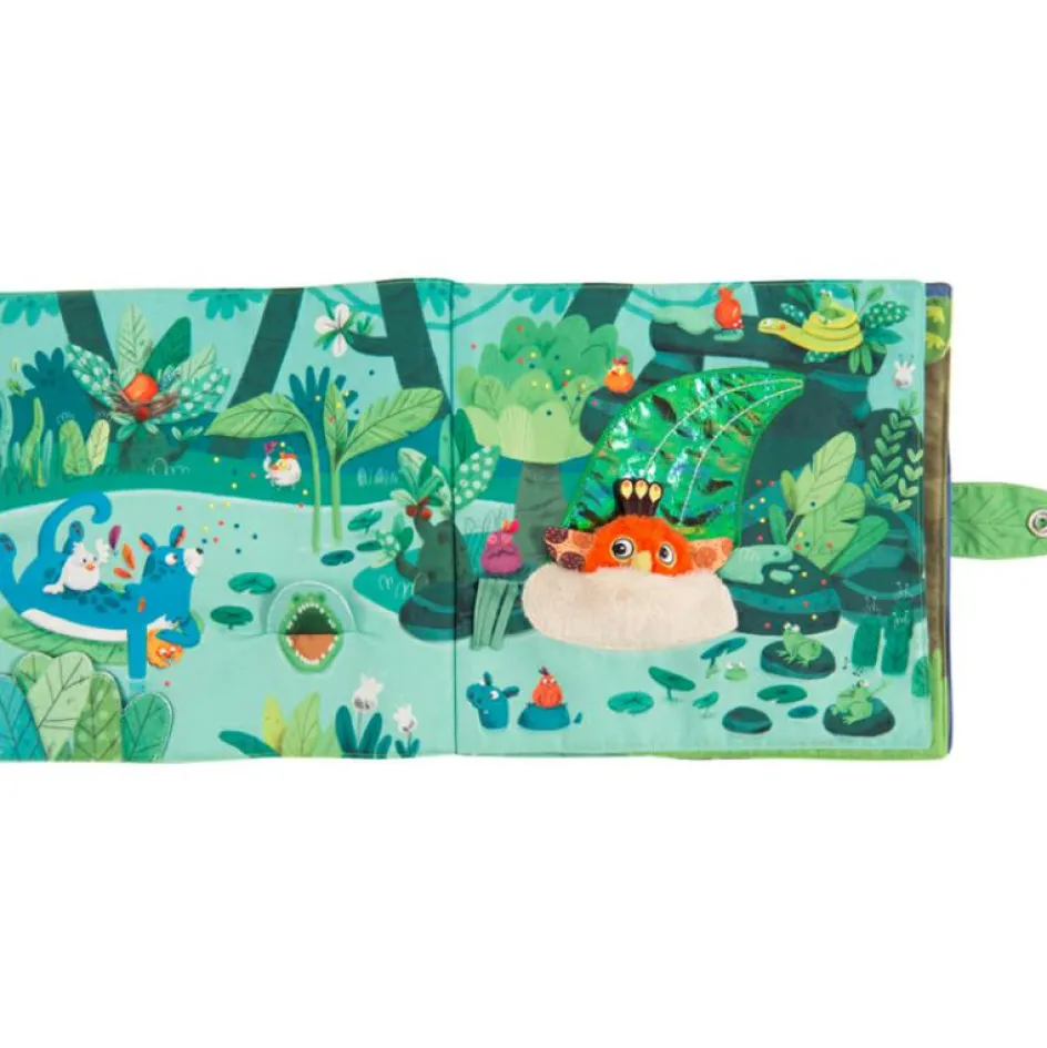 Hot Moulin Roty Grand livre bébé d'activités Dans la Jungle