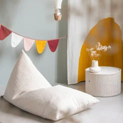 Outlet Wigiwama Grand pouf Marshmallow velours côtelé