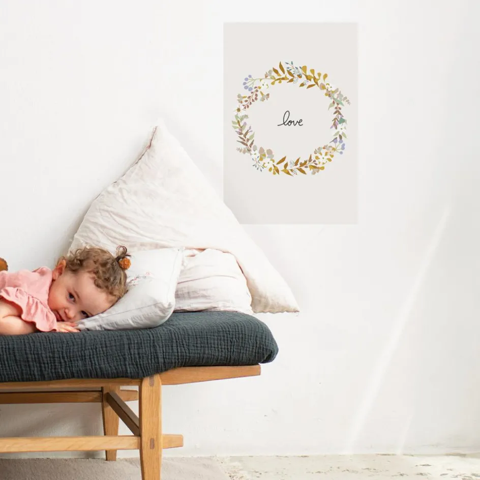Hot Mimi'lou Grande affiche couronne de fleurs Love Liv (60 x 40 cm)
