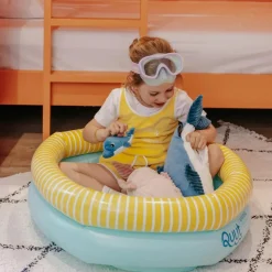 Clearance Les Déglingos Grande peluche Tofou le dauphin maman et bébé bleu (50 cm)