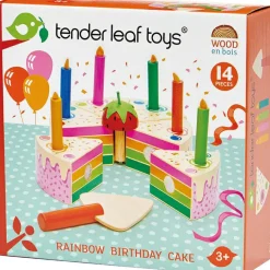 Discount Tender Leaf Gâteau d'anniversaire arc-en-ciel à découper