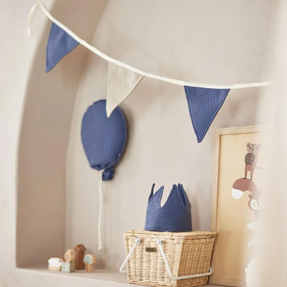 Clearance Jollein Guirlande de fanions Jeans blue-Olive (200 cm)