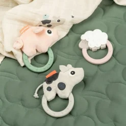 Hochet avec anneau de dentition Dotti Sable|Done by Deer Best