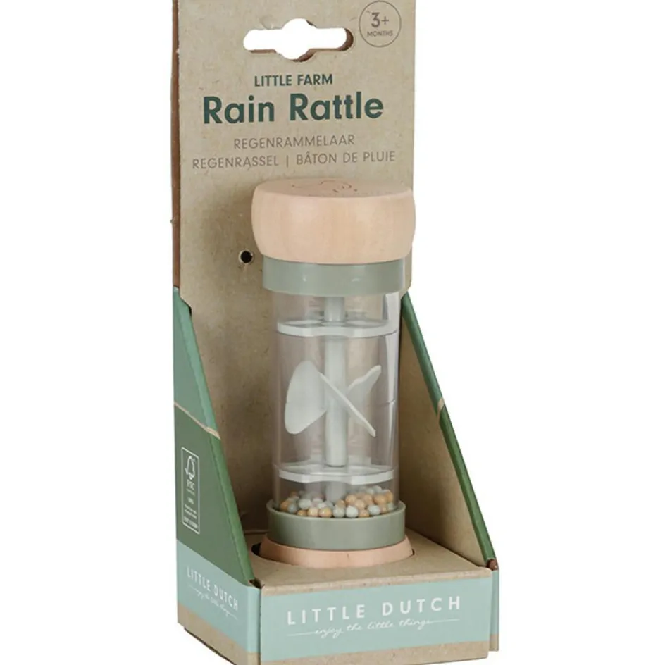 Hochet de pluie en bois Little Farm|Little Dutch