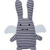 Hochet peluche Ange lapin marinière + pochette en coton|Trousselier