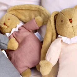 Hochet peluche lapin nid d'ange en coton bio vieux rose|Trousselier Clearance