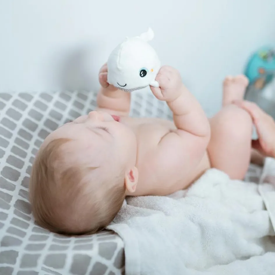 Hochet peluche lumineux baleine Shakie|Pabobo