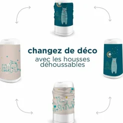 Housse décorative poubelle Dress Up Eléphants gris|Angelcare Online