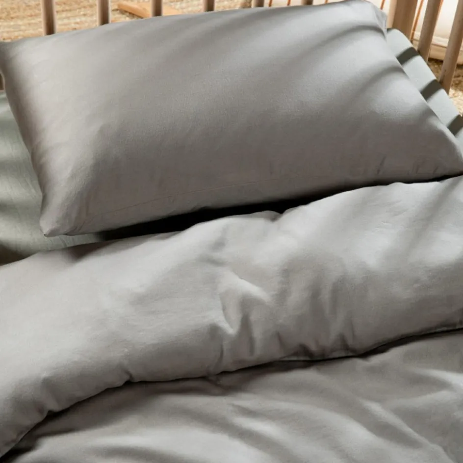 Hot Kadolis Housse de couette pur coton Gris tourterelle (100 x 140 cm)