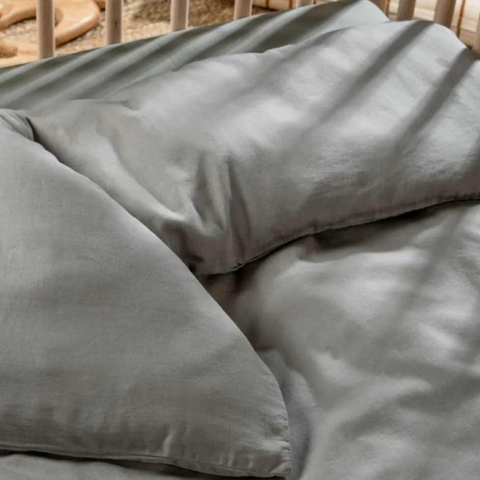 Hot Kadolis Housse de couette pur coton Gris tourterelle (100 x 140 cm)