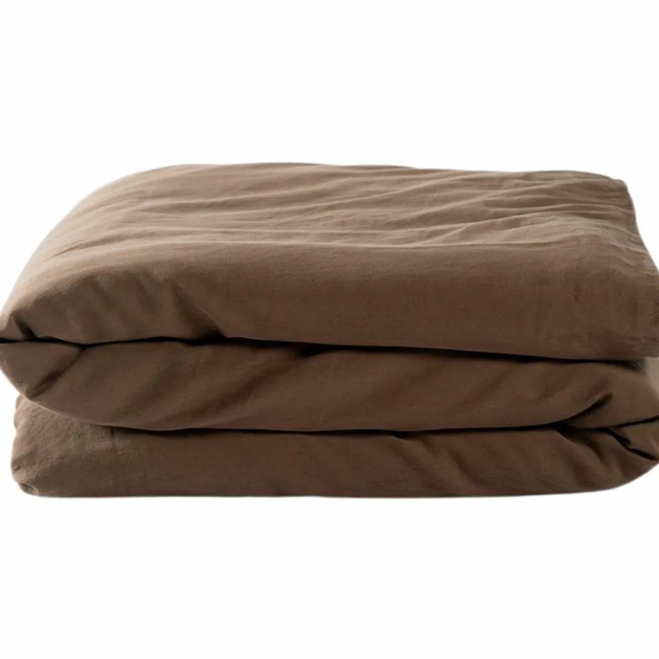 Hot Kadolis Housse de couette Satin Brun (75 x 120 cm)