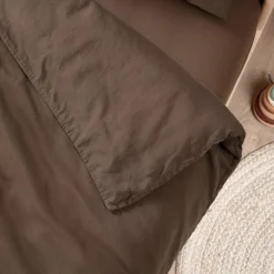 Hot Kadolis Housse de couette Satin Brun (75 x 120 cm)