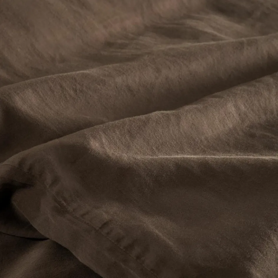 Hot Kadolis Housse de couette Satin Brun (75 x 120 cm)