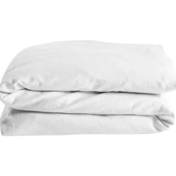 New Kadolis Housse de couette satin de coton bio Blanc craie (100 x 140 cm)