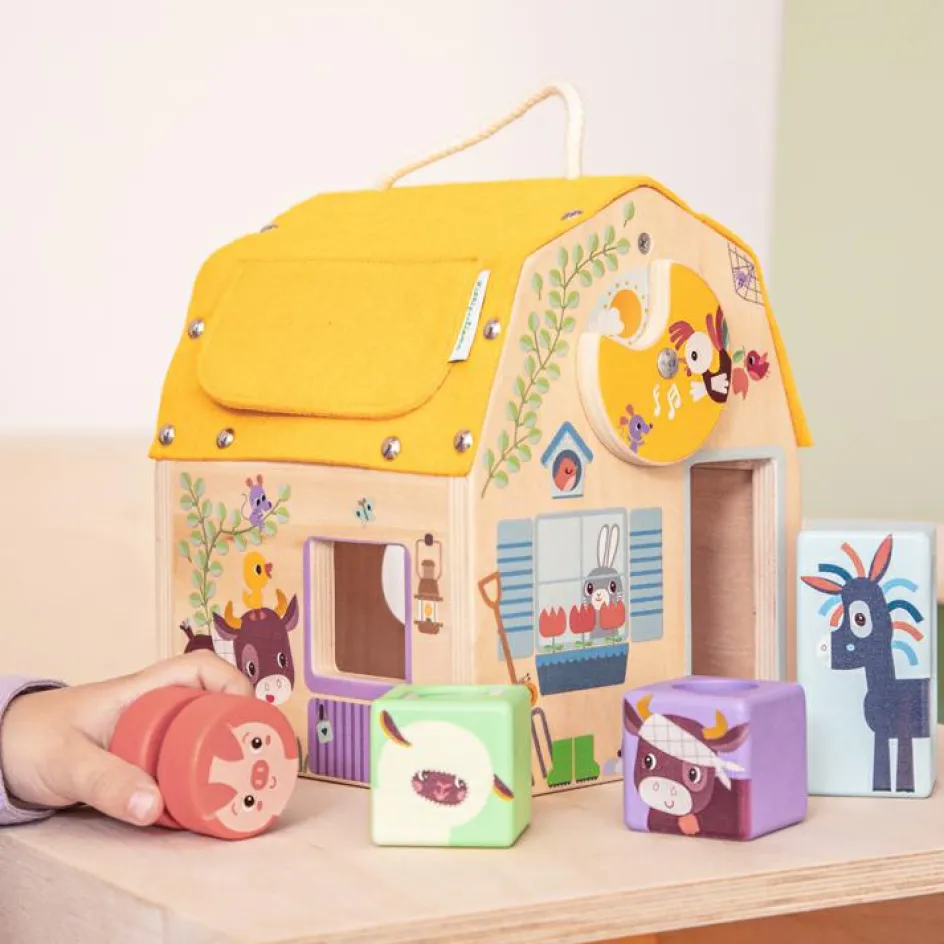 Jeu d'activités en bois Maison sonore à formes|Lilliputiens