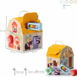 Jeu d'activités en bois Maison sonore à formes|Lilliputiens
