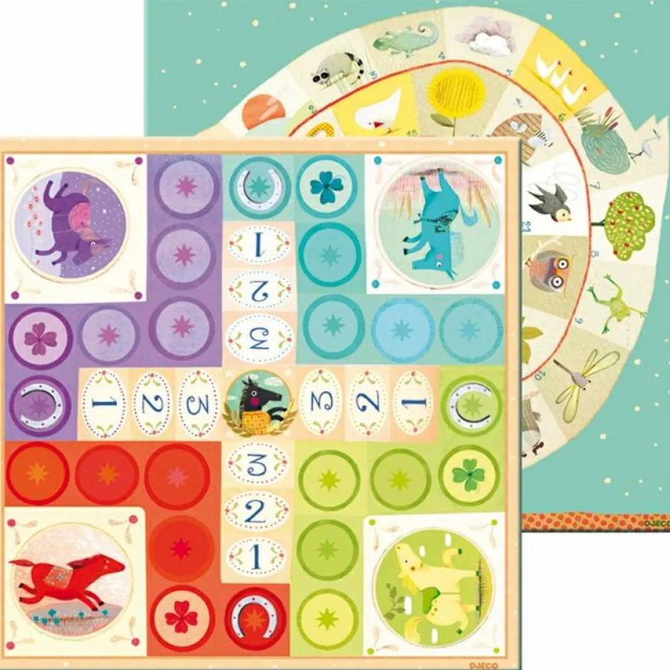 Jeu de l'Oie et de Petits Chevaux Ludo et compagnie Junior|Djeco Outlet