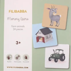 New Filibabba Jeu Memory Animaux de la ferme (24 pièces)