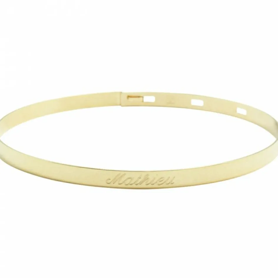 Discount Petits trésors Jonc pour enfant personnalisable (plaqué or jaune)