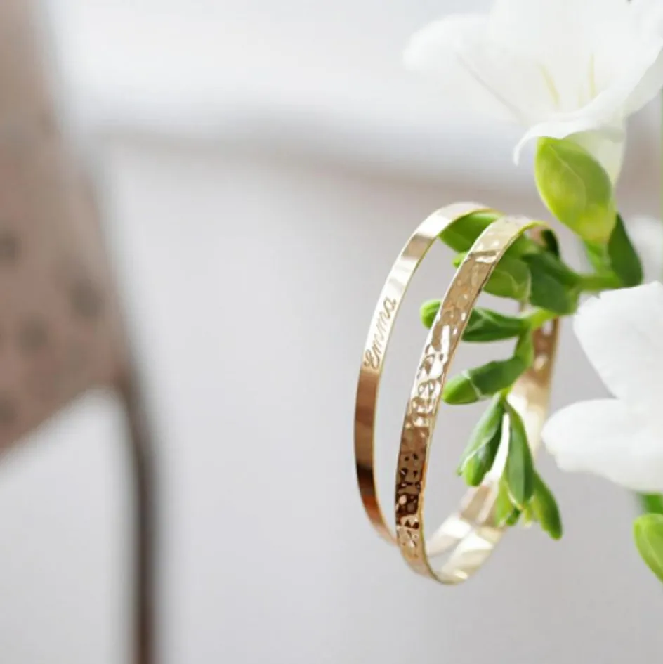 Discount Petits trésors Jonc pour enfant personnalisable (plaqué or jaune)