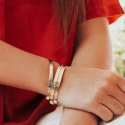 Online Petits trésors Jonc ruban martelé (plaqué or)