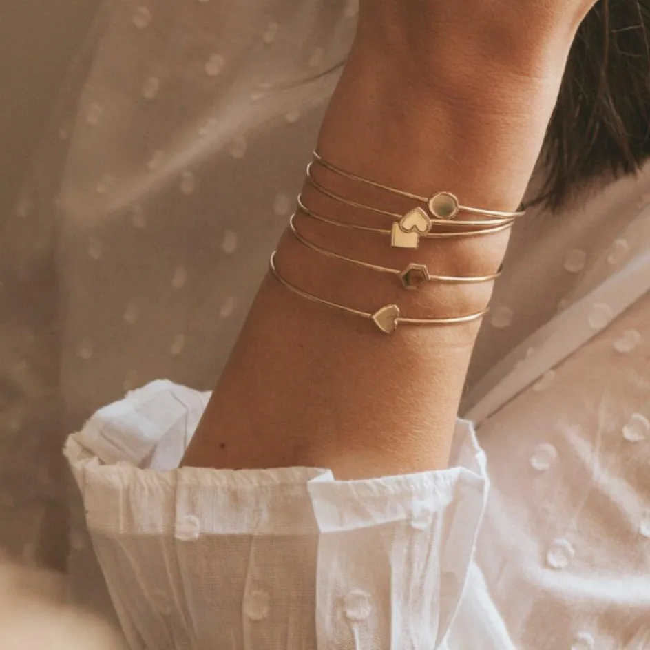 Jonc Simone en plaqué or jaune (personnalisable)|Mon Petit Poids Hot