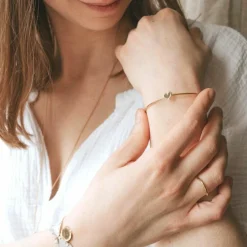 Jonc Simone en plaqué or jaune (personnalisable)|Mon Petit Poids Hot