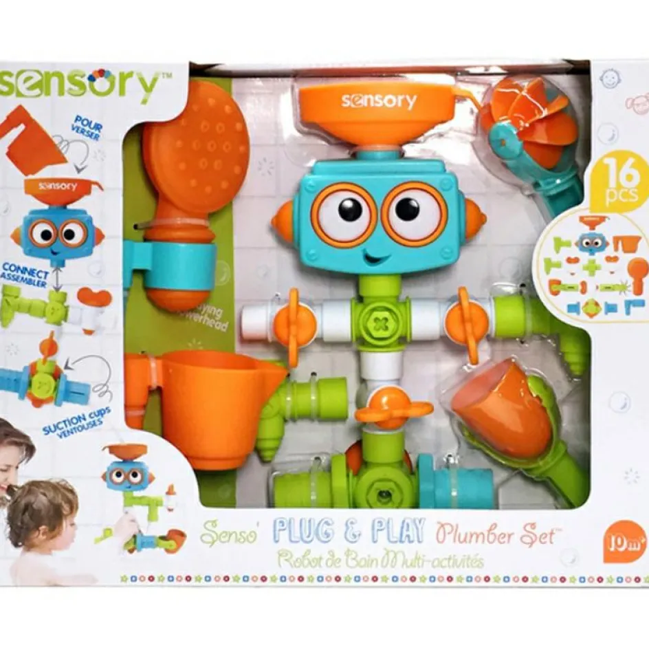 Hot Infantino Jouet de bain à ventouse robot Sensory