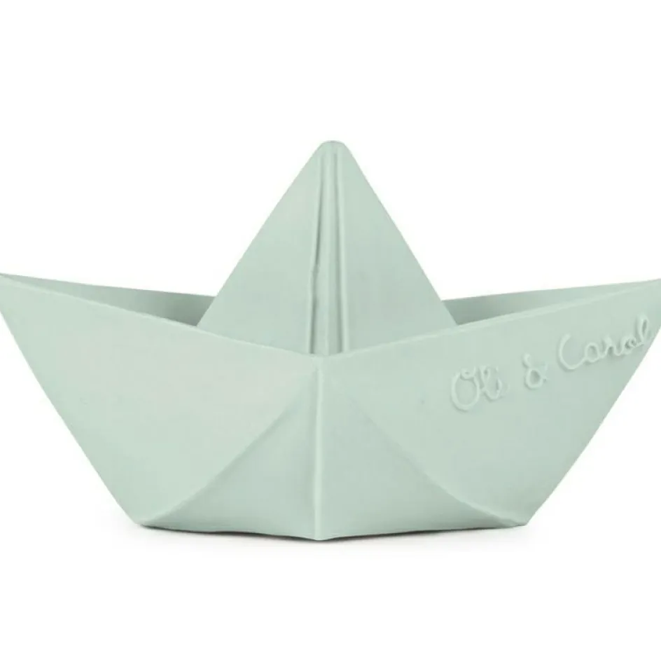 Jouet de bain bateau Origami latex d'hévéa mint|Oli & Carol Sale