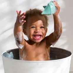 Jouet de bain bateau Origami latex d'hévéa mint|Oli & Carol Sale