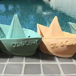 Jouet de bain bateau Origami latex d'hévéa mint|Oli & Carol Sale