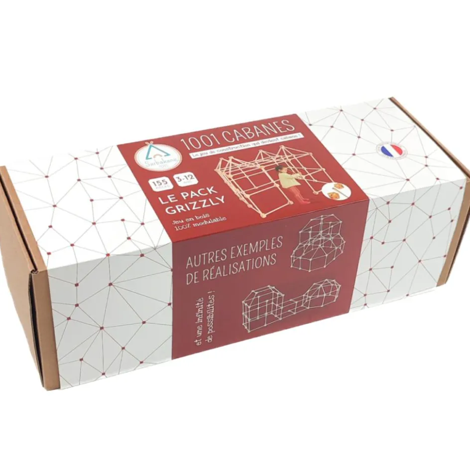 Kit de construction cabane d'intérieur 1001 Cabanes - Pack Grizzly 155 pièces|Sarbakane Sale