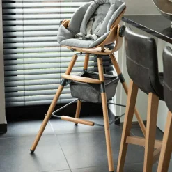 Kit de pieds longs pour chaise haute Evolu + repose-pieds en bois naturel gris|Childhome Clearance