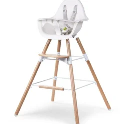 Kit de pieds longs pour chaise haute Evolu + repose-pieds en bois naturel blanc|Childhome New
