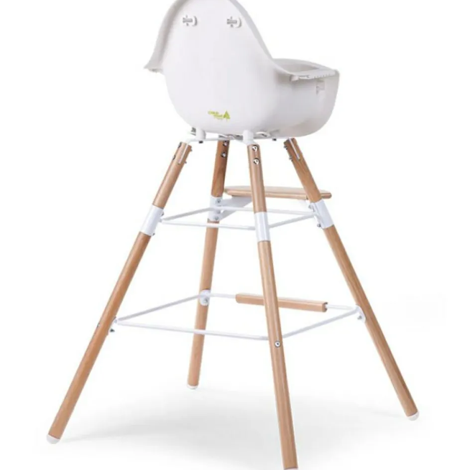 Kit de pieds longs pour chaise haute Evolu + repose-pieds en bois naturel blanc|Childhome New