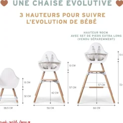 Kit de pieds longs pour chaise haute Evolu extra + repose-pieds en bois naturel terracotta|Childhome Sale