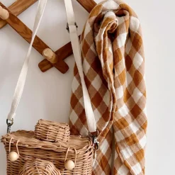 Lange Bianca Vichy Caramel (70 x 70 cm)|Rose in April New