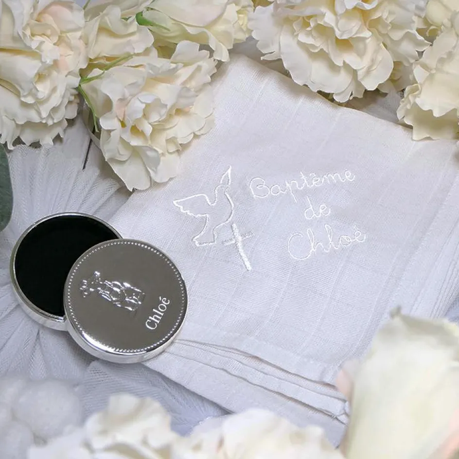 Lange de baptême personnalisable (70 x 70 cm)|ANVIE