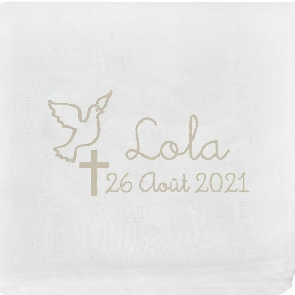 Discount ANVIE Lange de baptême personnalisable beige (70 x 70 cm)