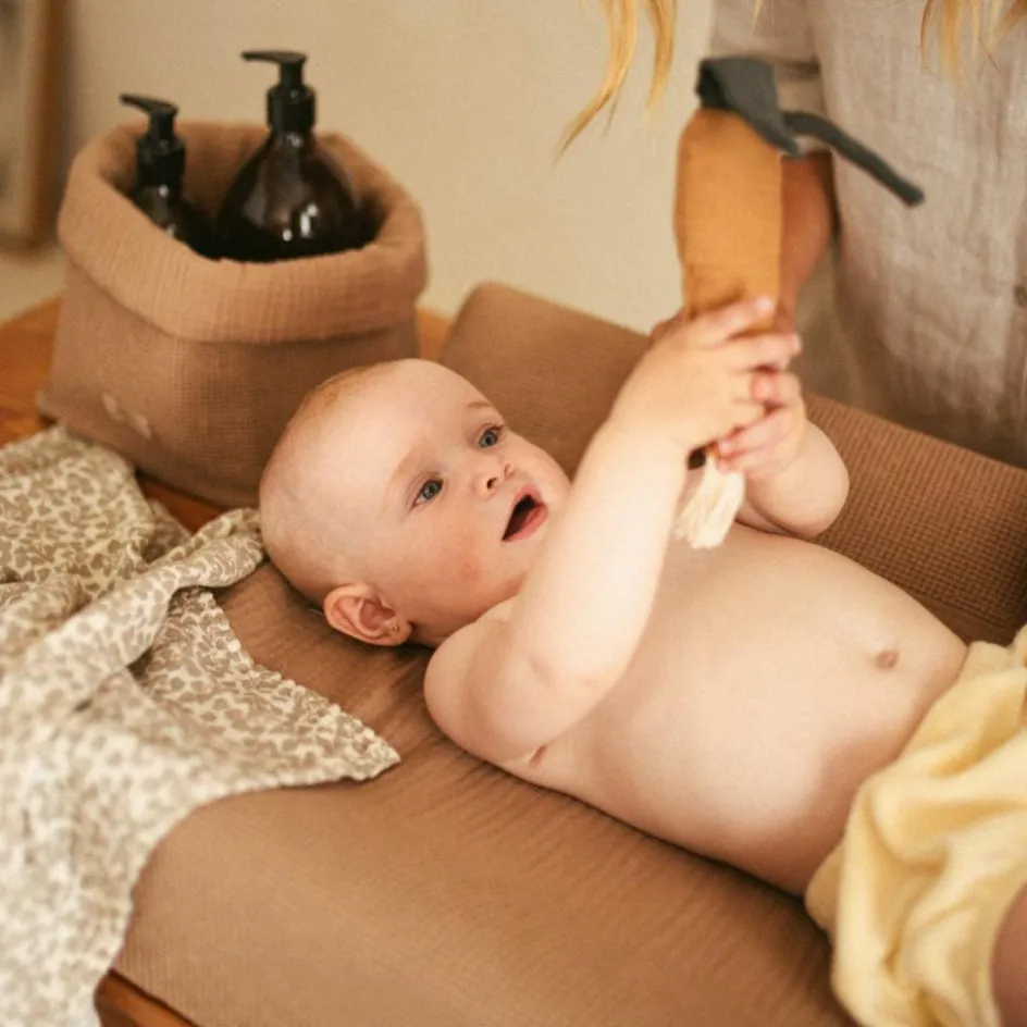 Clearance Nobodinoz Lange en double gaze de coton Wabi-Sabi (70 x 70 cm) Light Green Yumiko