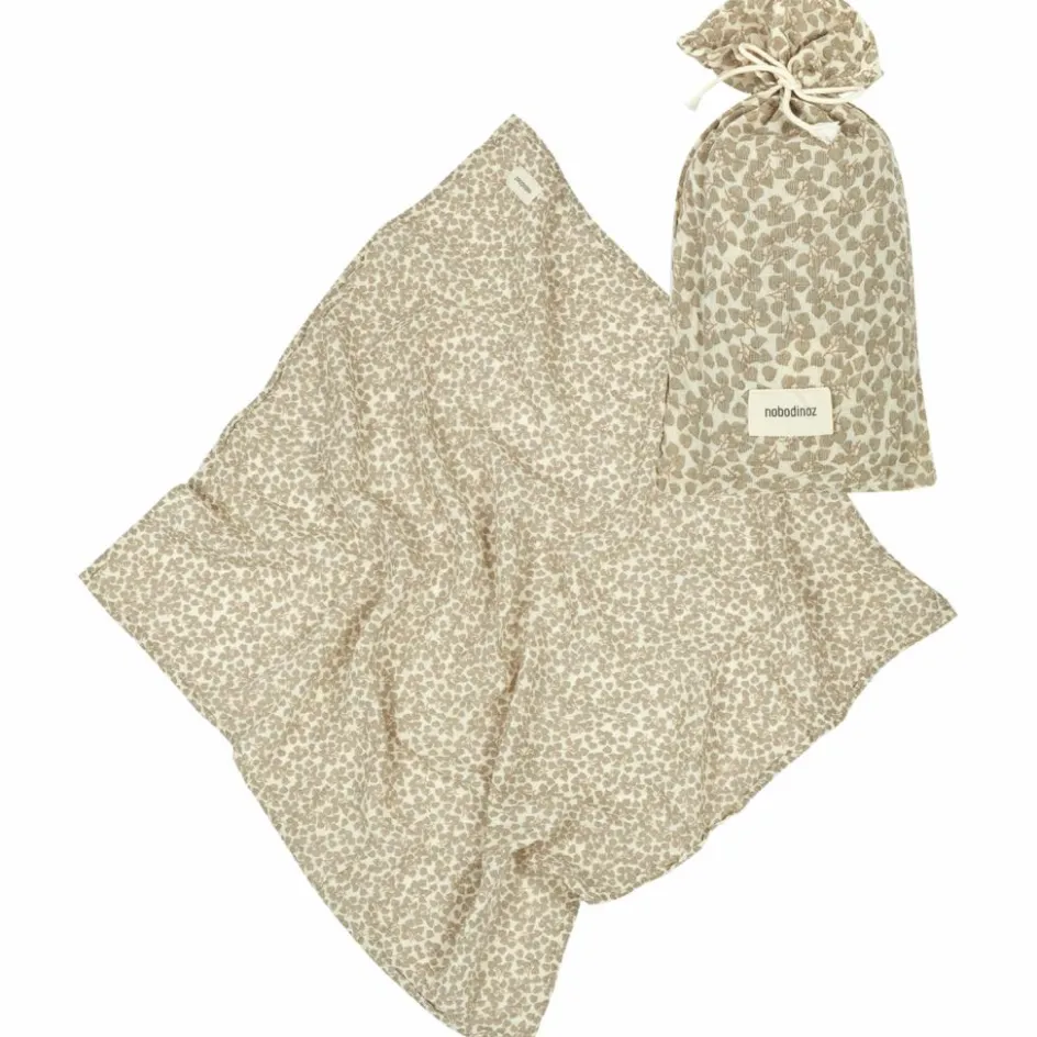 Clearance Nobodinoz Lange en double gaze de coton Wabi-Sabi (70 x 70 cm) Light Green Yumiko