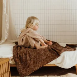 Lange Gaze Léopard Marron (105 x 105 cm)|Atelier Wagram Clearance